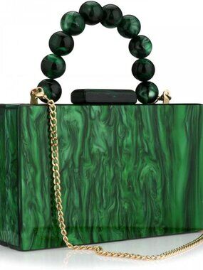 Acrylic Purses Evening Clutch Bag Marbling Handbags for Women Cross Body Bag wit